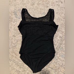 High cut Adult Small Black Leotard